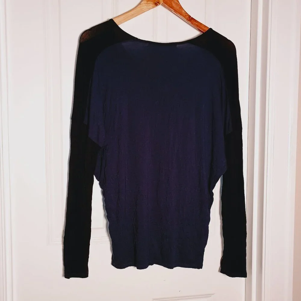 Michael stars oversized long sleeve blue and black baseball t shirt OS - Picture 2 of 2